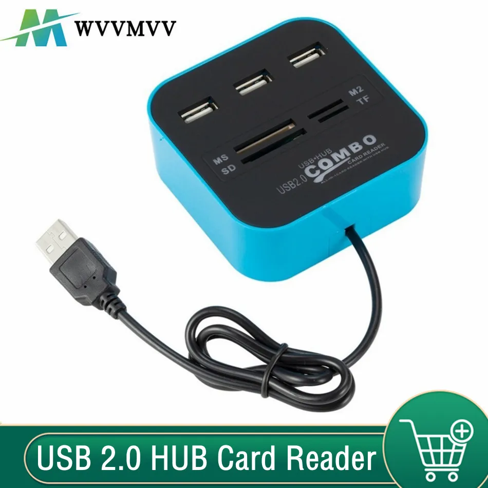Laptop Accessories All In One - 3 Poorten USB 2.0 Hub Combo