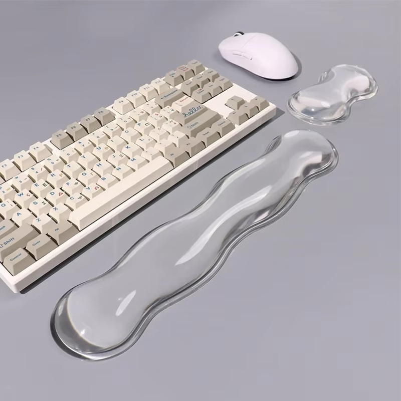 Laptop Ergonomic Accessories - Siliconen transparante toetsenbord-muis polssteun Ergonomische polssteun
