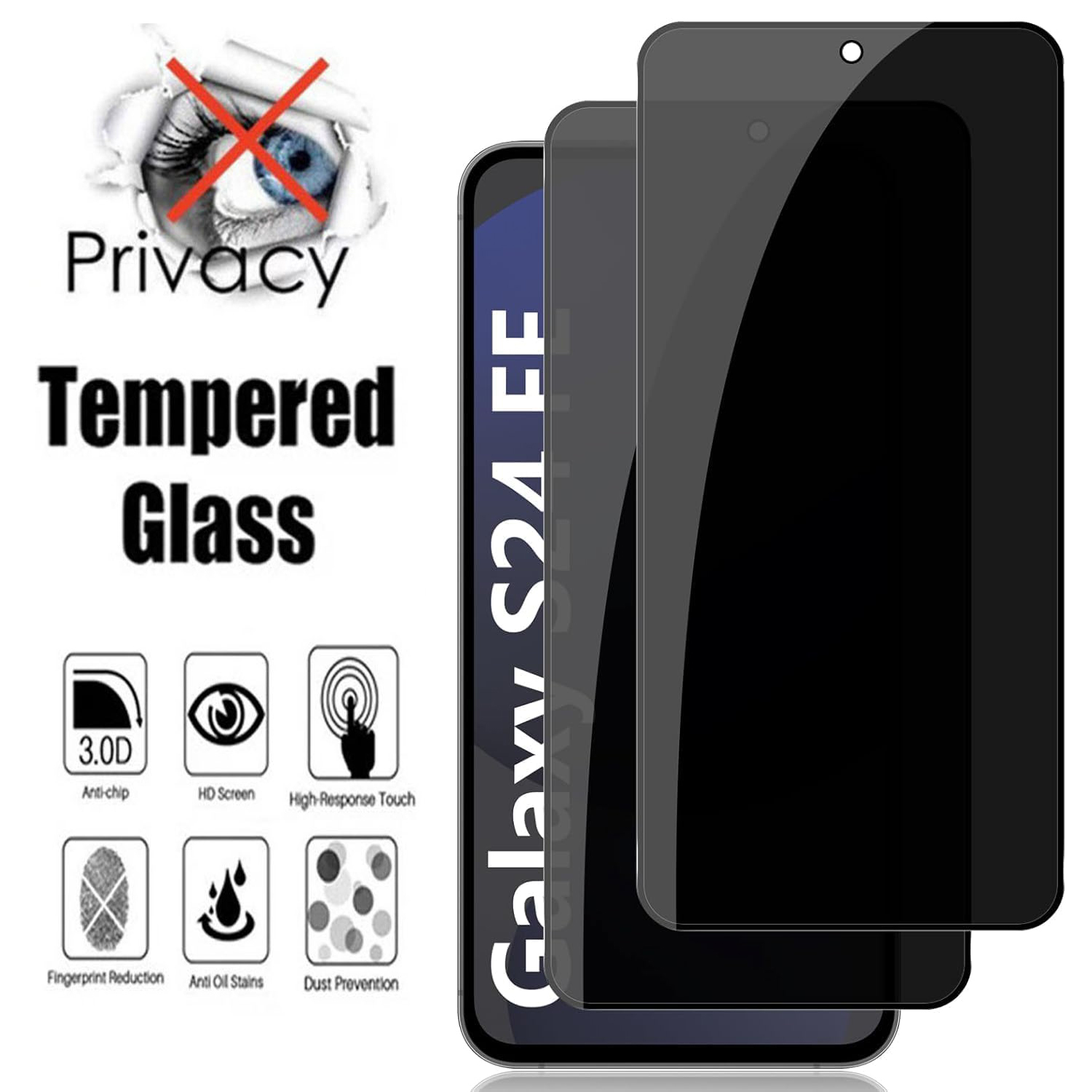 Privacy Screen Filter - 2 stuks anti-spion glas voor Samsung