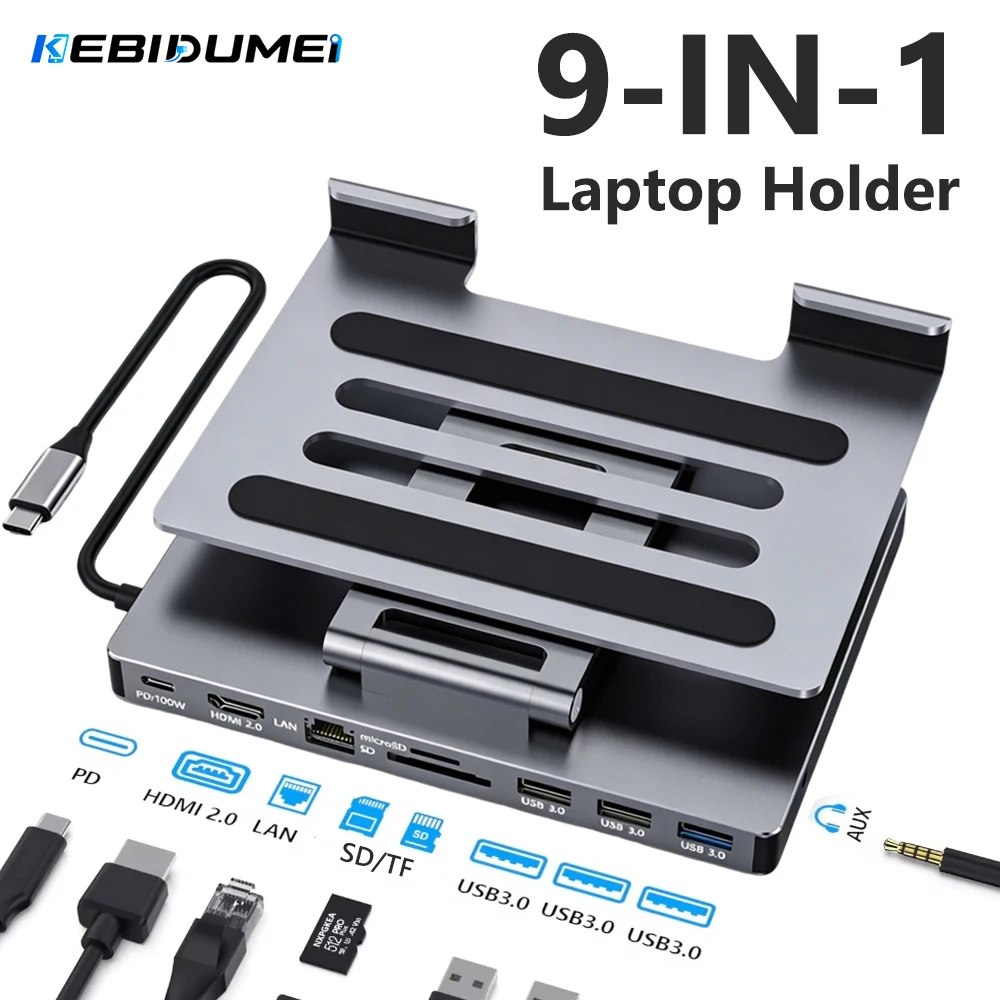 Laptop Accessories Price - KEBIDUMEI 9-in-1 USB-C Hub Opvouwbaar Dockingstation