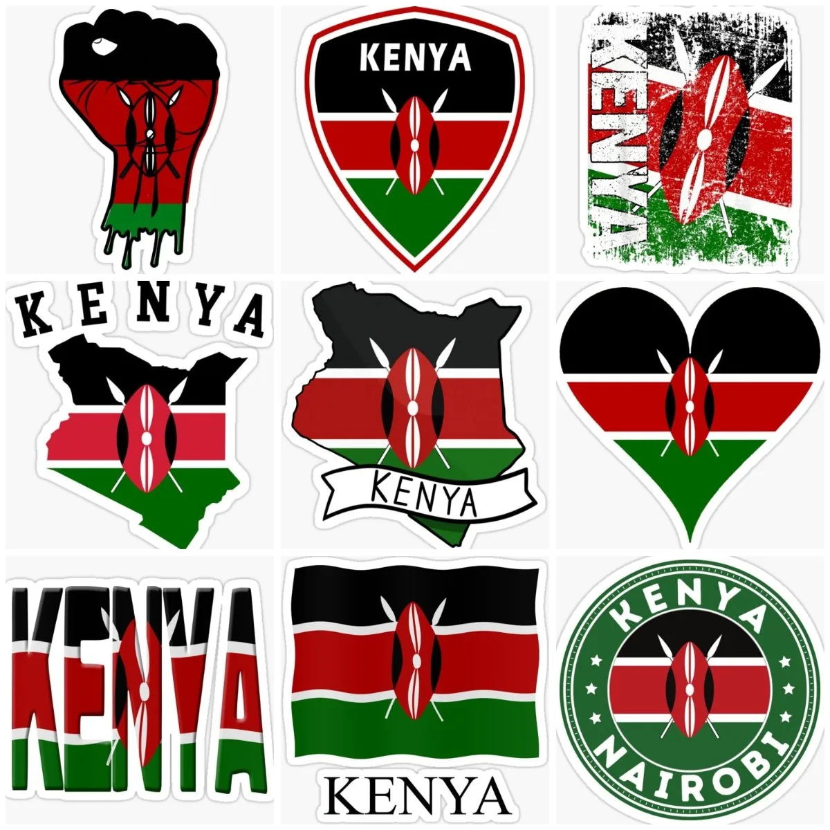 Laptop Accessories Kenya - Kenia vlag kaart embleem creatieve sticker