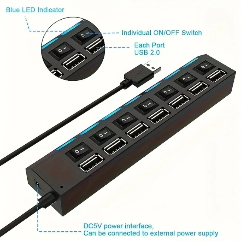 USB 2.0 Hub 4/7 Poort Splitter - Laptop Accessories Price recensie en prijs