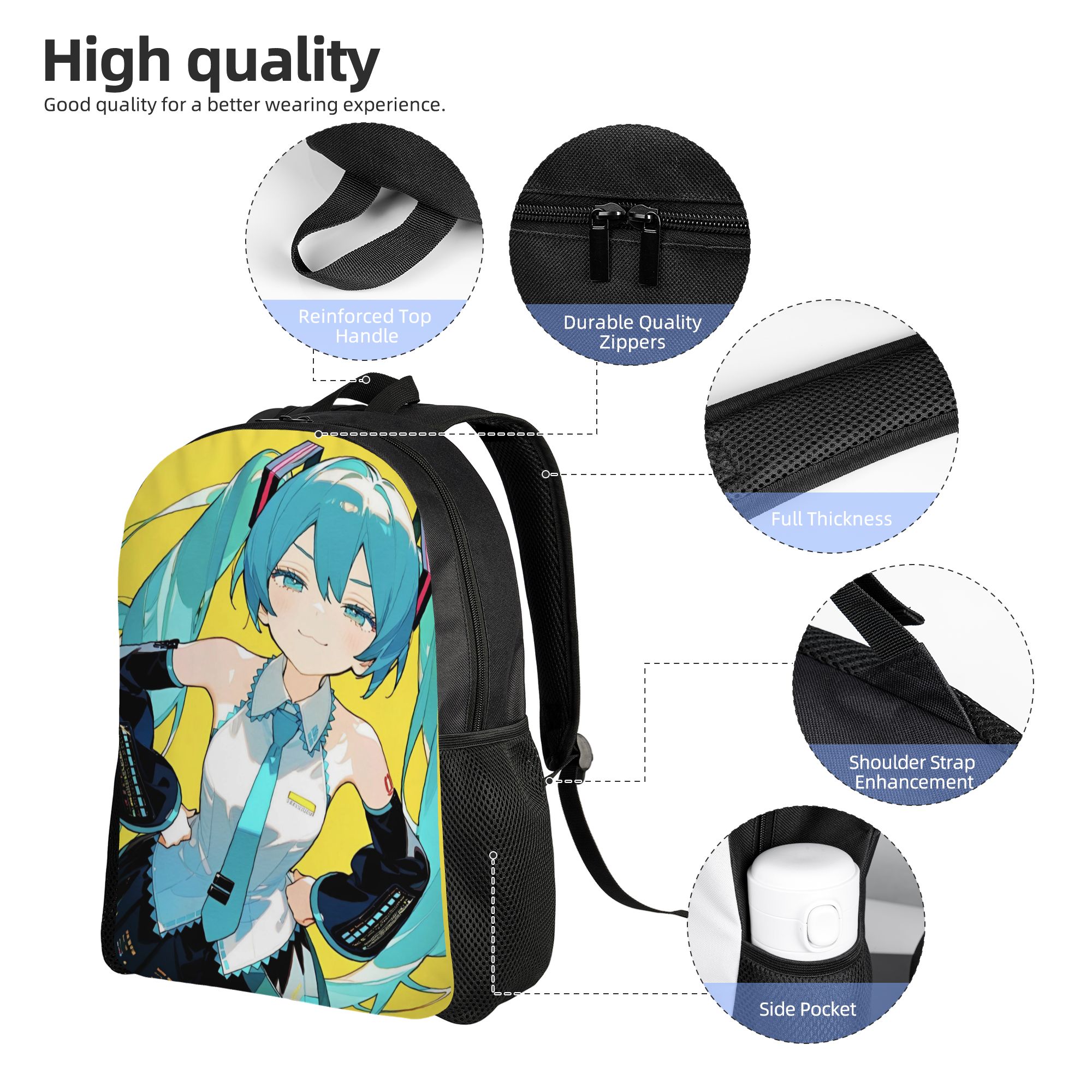 Hatsune Miku Klassieke rugzak  - Laptop Accessories Bag For Men recensie en prijs