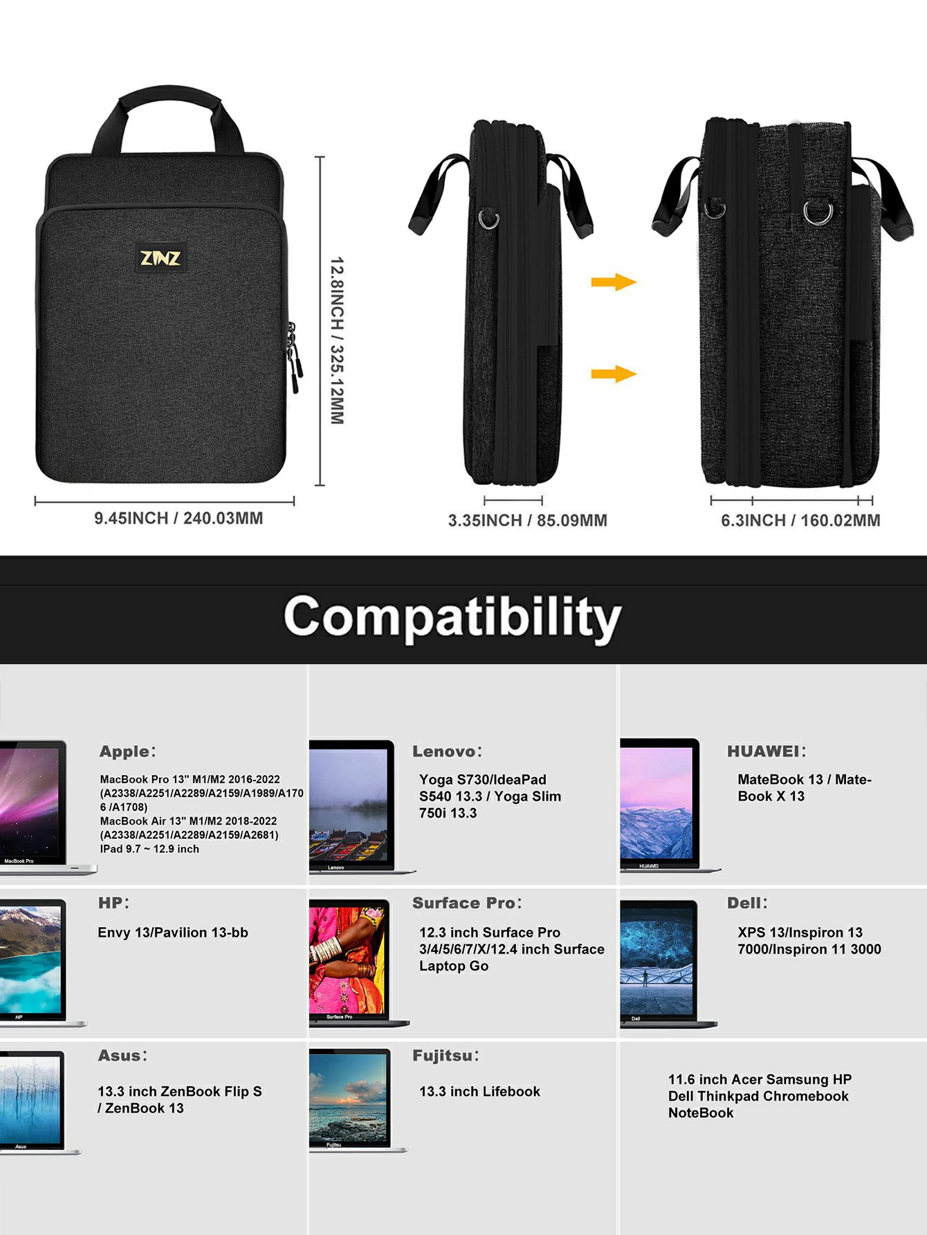 12.9-13 Inch Laptop Schouderta - Laptop Accessories Travel Case recensie en prijs